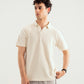 Off White Mesh Thermal Knit Polo - Smart Fit - Men