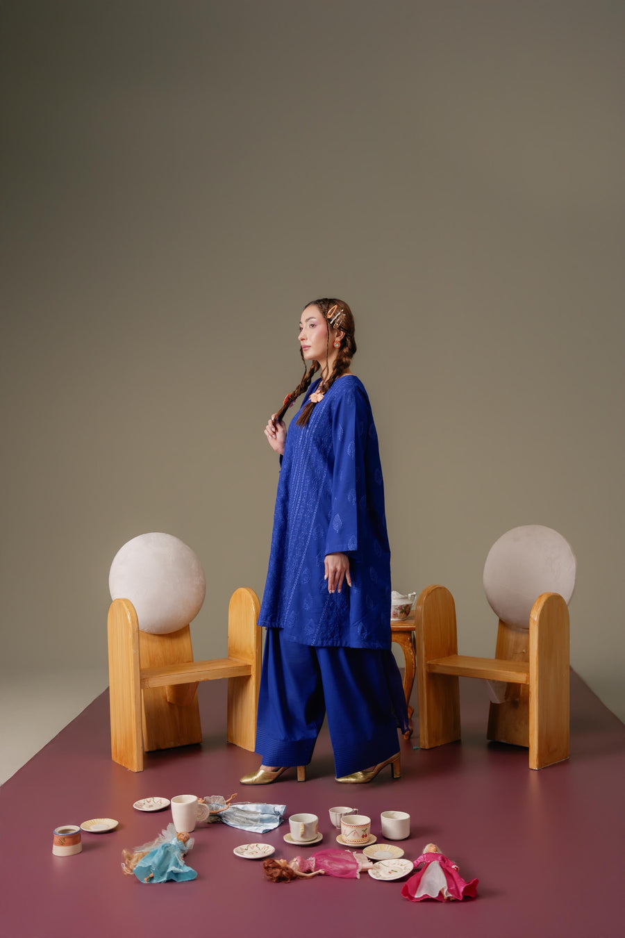3 Piece - Embroidered Karandi Suit (Unstitched)