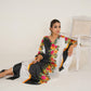 Monochrome Bloom Kaftan