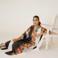 Monochrome Bloom Kaftan