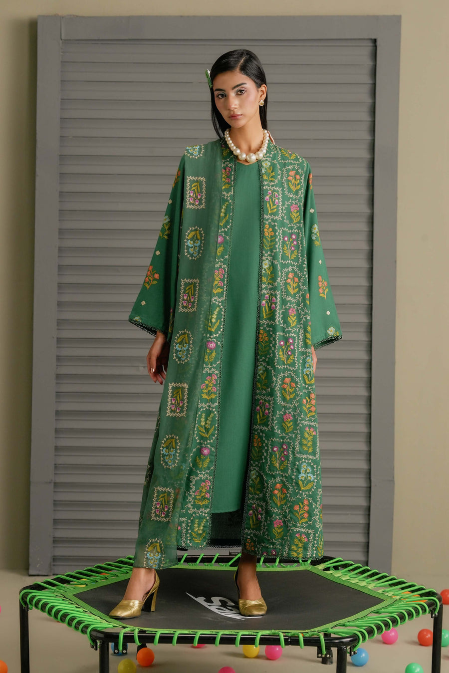 3 Piece - Embroidered Karandi Suit (Unstitched)