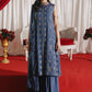 3 Piece - Self Crinkle Suit (Unstitched)