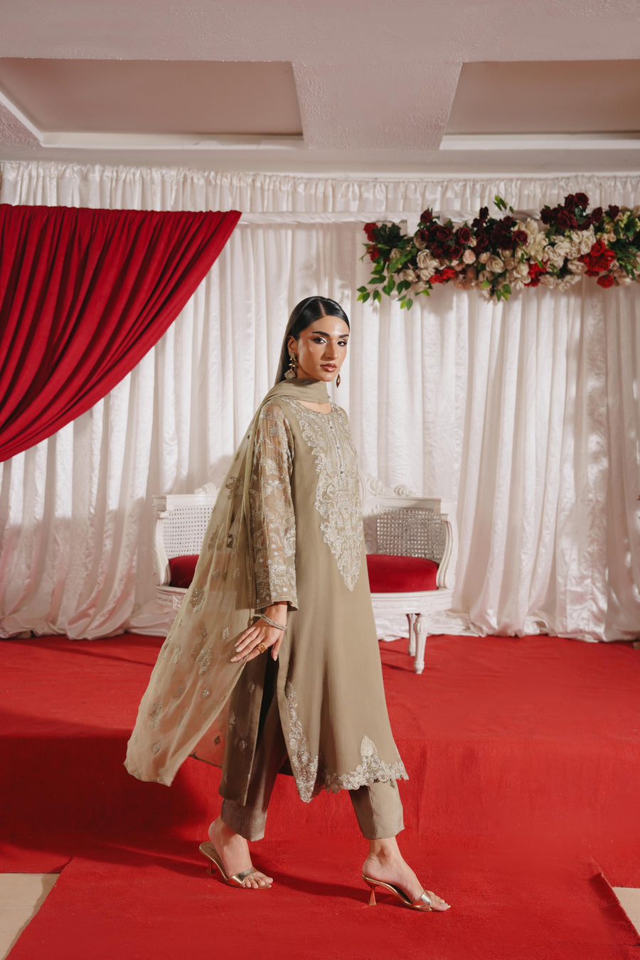 3 Piece - Self Crinkle Suit (Unstitched)