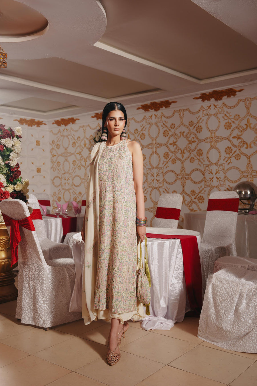 3 Piece - Self Crinkle Suit (Unstitched)