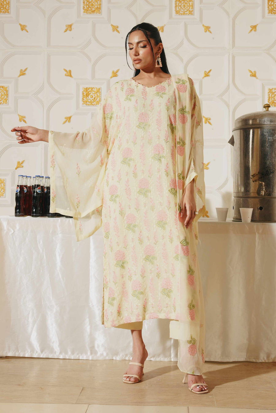 3 Piece - Self Crinkle Suit (Unstitched)