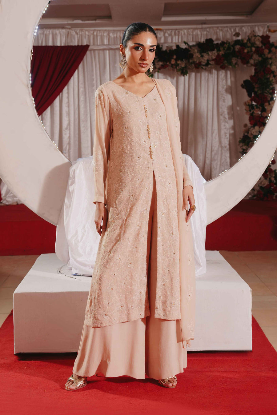 3 Piece - Self Crinkle Suit (Unstitched)