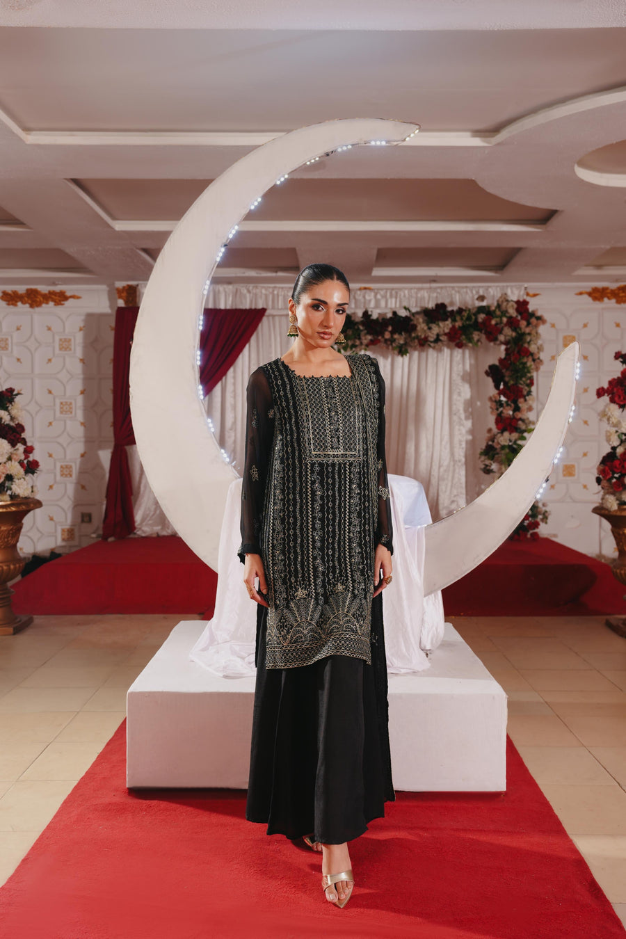 3 Piece - Self Crinkle Suit (Unstitched)