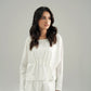 LINEN PLEATED BLOUSE WITH KNOT