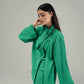 TEXTURED TOP WITH KNOT COLLAR