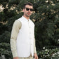 Off White Suiting Waistcoat - Round Cut - Men