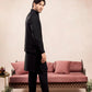 Black Falling Arrow Sequin Embroidered Waistcoat - Men