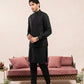 Black Cross Stitched Embroidered Waistcoat - Men