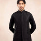 Black Cross Stitched Embroidered Waistcoat - Men