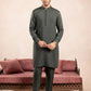Olive Green Viscose Silk Kurta Trouser - Loop Buttons - Men