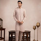 Coffee Beige Viscose Silk Kurta Trouser - Loop Buttons - Men