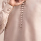 Coffee Beige Viscose Silk Kurta Trouser - Loop Buttons - Men