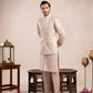 Coffee Beige Arrow Embroidered Waistcoat - Men