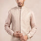 Coffee Beige Square Embroidered Waistcoat - Men