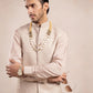 Coffee Beige Square Embroidered Waistcoat - Men