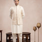 Bosky White Cross Stitched Embroidered Waistcoat - Men