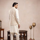 Bosky White Cross Stitched Embroidered Waistcoat - Men