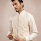 Bosky White Cross Stitched Embroidered Waistcoat - Men