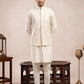 Bosky White Falling Embroidered Waistcoat - Men