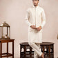 Bosky White Falling Embroidered Waistcoat - Men