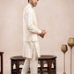 Bosky White Falling Embroidered Waistcoat - Men