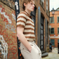 STRIPED JOHNNY COLLAR POLO