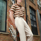 STRIPED JOHNNY COLLAR POLO