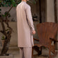 Men's Premium Ban-Embroidered Kameez Shalwar - Pinkish Brown / Classic Fit.