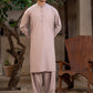 Men's Premium Ban-Embroidered Kameez Shalwar - Pinkish Brown / Classic Fit.