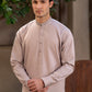 Men's Premium Ban-Embroidered Kameez Shalwar - Pinkish Brown / Classic Fit.