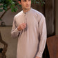 Men's Premium Ban-Embroidered Kameez Shalwar - Pinkish Brown / Classic Fit.