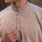Men's Premium Ban-Embroidered Kameez Shalwar - Pinkish Brown / Classic Fit.