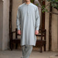 Men's Premium Ban-Embroidered Kameez Shalwar - Pale Dusty Green / Classic Fit.