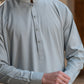 Men's Premium Ban-Embroidered Kameez Shalwar - Pale Dusty Green / Classic Fit.