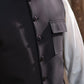 Premium Black Suiting Waistcoat Men's with  two side patch pockets with flaps and one welt chest pockets with flap - Classic Fit Mandarin style
