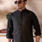 Premium Black Suiting Waistcoat Men's with two side patch pockets and one welt chest Bone pocket - Classic Fit Mandarin style