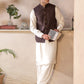 Premium Suiting Waistcoat Men's with two clean, vertical-aligned side pockets integrated into the waistcoat's front paneling for a sleek - Classic Fit Mandarin style