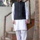 Men's Black Ethnic Waistcoat - Modern Zip Design with two side patch pockets and one welt chest Bone pocket - Classic Fit Mandarin style