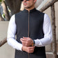 Men's Black Ethnic Waistcoat - Modern Zip Design with two side patch pockets and one welt chest Bone pocket - Classic Fit Mandarin style