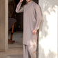 Men's Premium Ban-Embroidered Kameez Shalwar - Light Brown / Classic Fit.