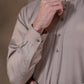 Men's Premium Ban-Embroidered Kameez Shalwar - Light Brown / Classic Fit.