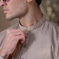 Men's Premium Ban-Embroidered Kameez Shalwar - Light Brown / Classic Fit.