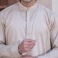 Men's Beige Shalwar Kameez - Cotton