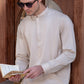 Men's Beige Shalwar Kameez - Cotton