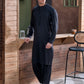 Premium Cotton Men’s Suit in Graphite Black
