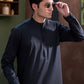 Premium Cotton Men’s Suit in Graphite Black
